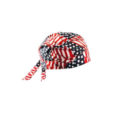 Occunomix Regular Tie Hat With Elastic Rear Band Wavy Flag, 12 Pack,  TN5-WAV